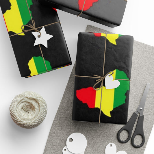 Cultural Pride Wrapping Paper - Vibrant African Map Print