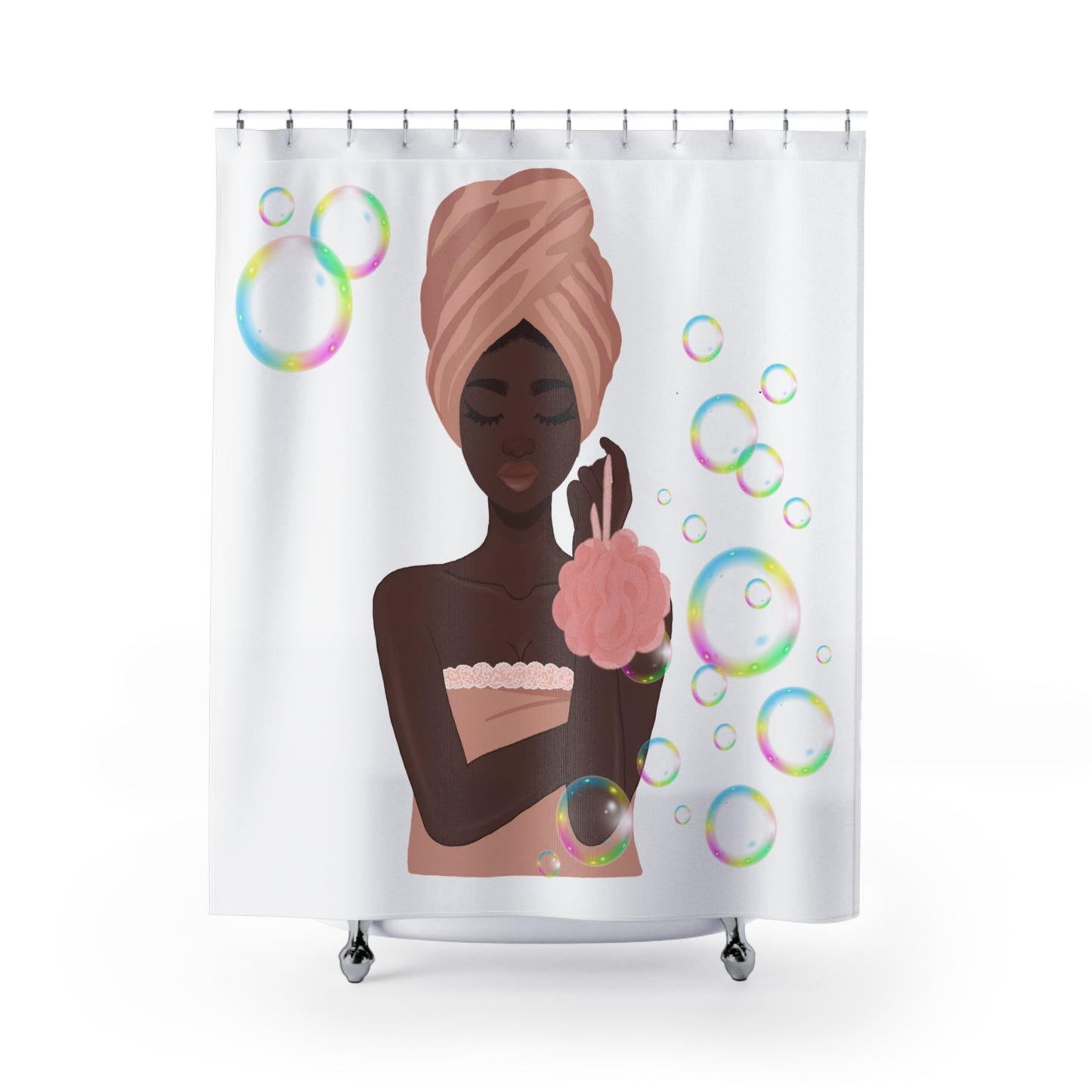 Spa Shower Curtain,Bubble Bath Vibe