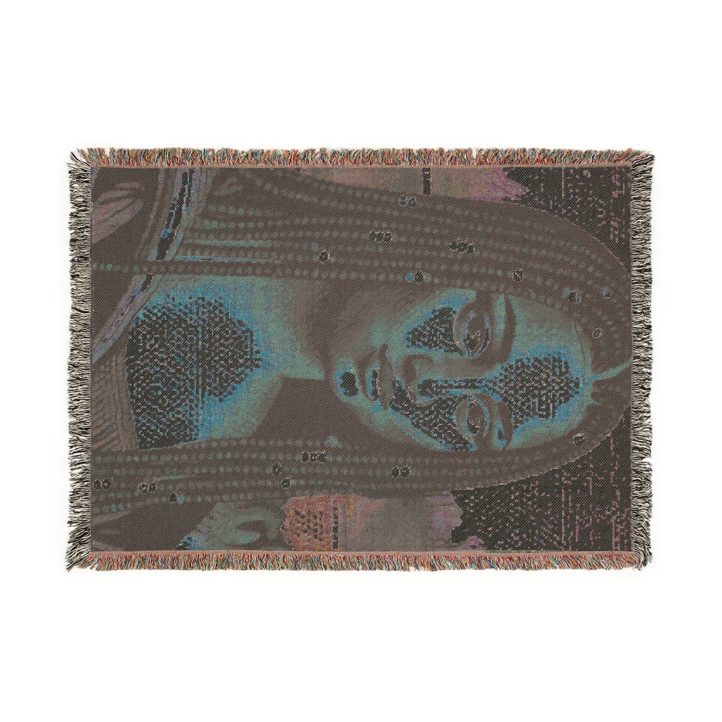 Black Mona Lisa Woven Blanket/Throw/Wall Tapestry