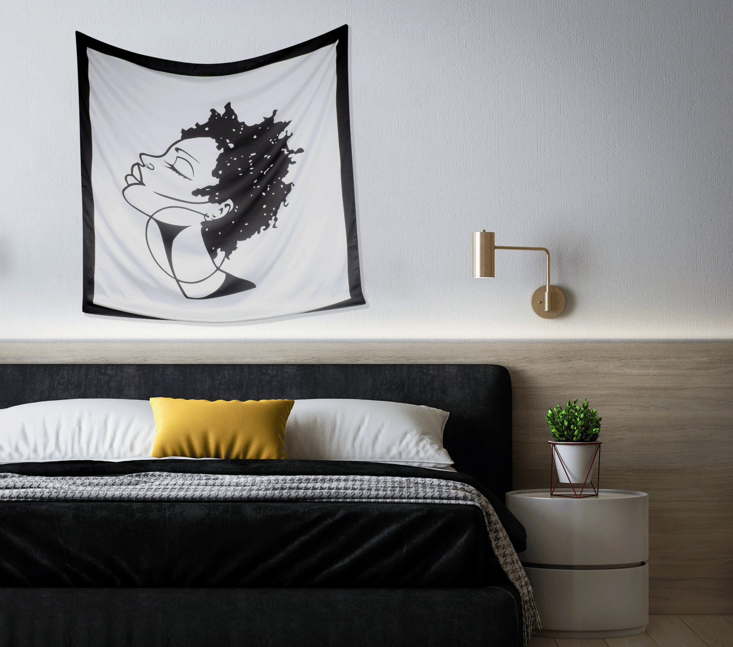 Afro Head Satin Tapestry